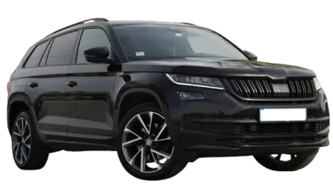 Elegantna crna Skoda Kodiaq za iznajmljivanje za venčanja u Beogradu