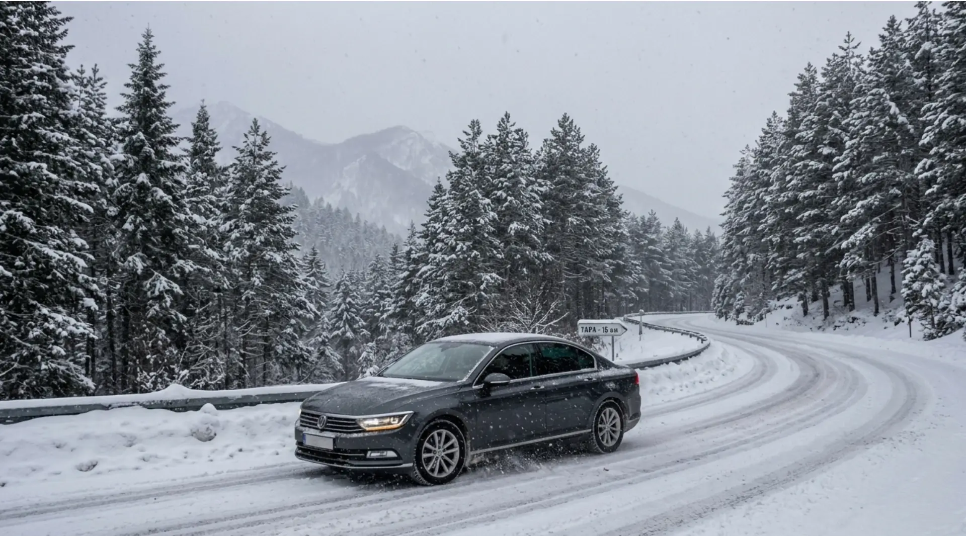 Snow-covered mountain road to Kopaonik ski resort in winter - private transfer with Transfers in Belgrade