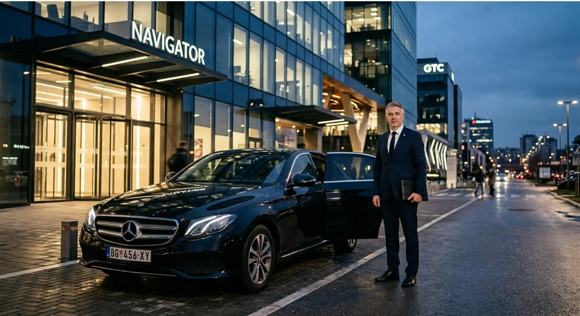 Corporate transport Belgrade - Mercedes Business Class with professional chauffeur for executive and conference transfers