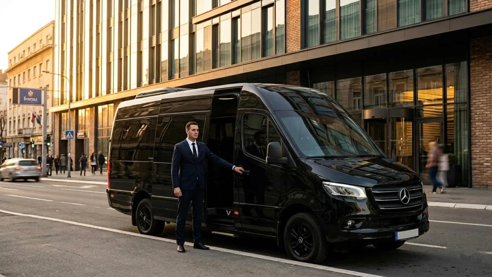 Mercedes Sprinter minibus hire Belgrade - private group transfer with chauffeur
