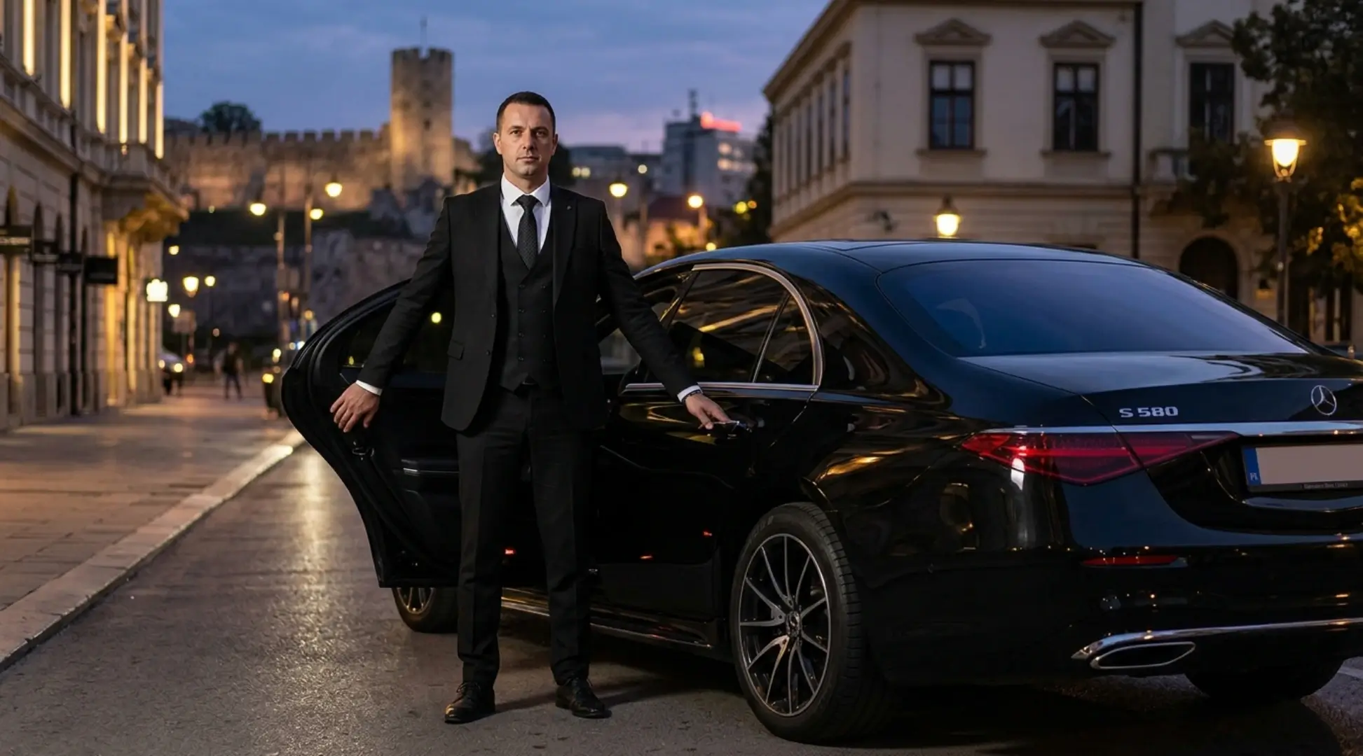 Professional chauffeur service Belgrade - Mercedes S-Class and E-Class with uniformed driver