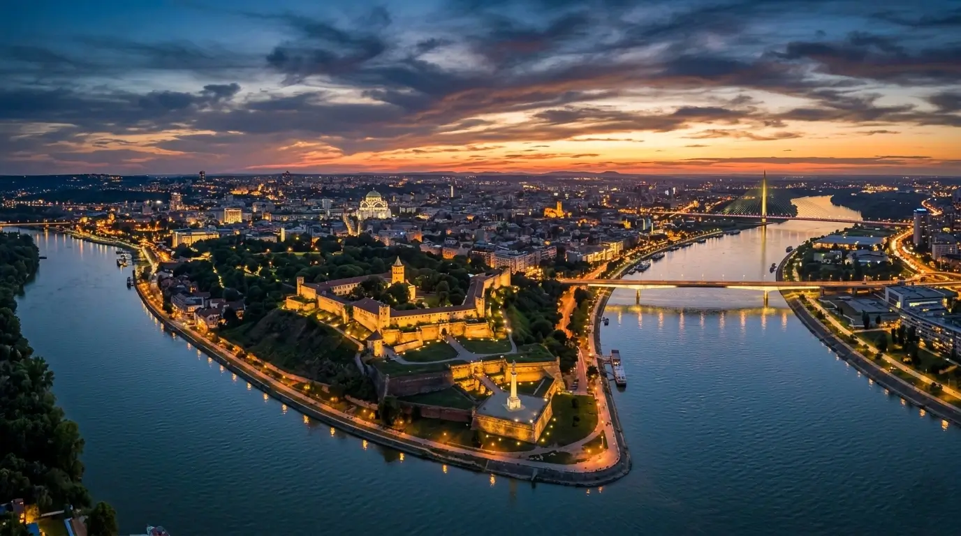  Kalemegdan Fortress at the confluence of the Sava and Danube rivers