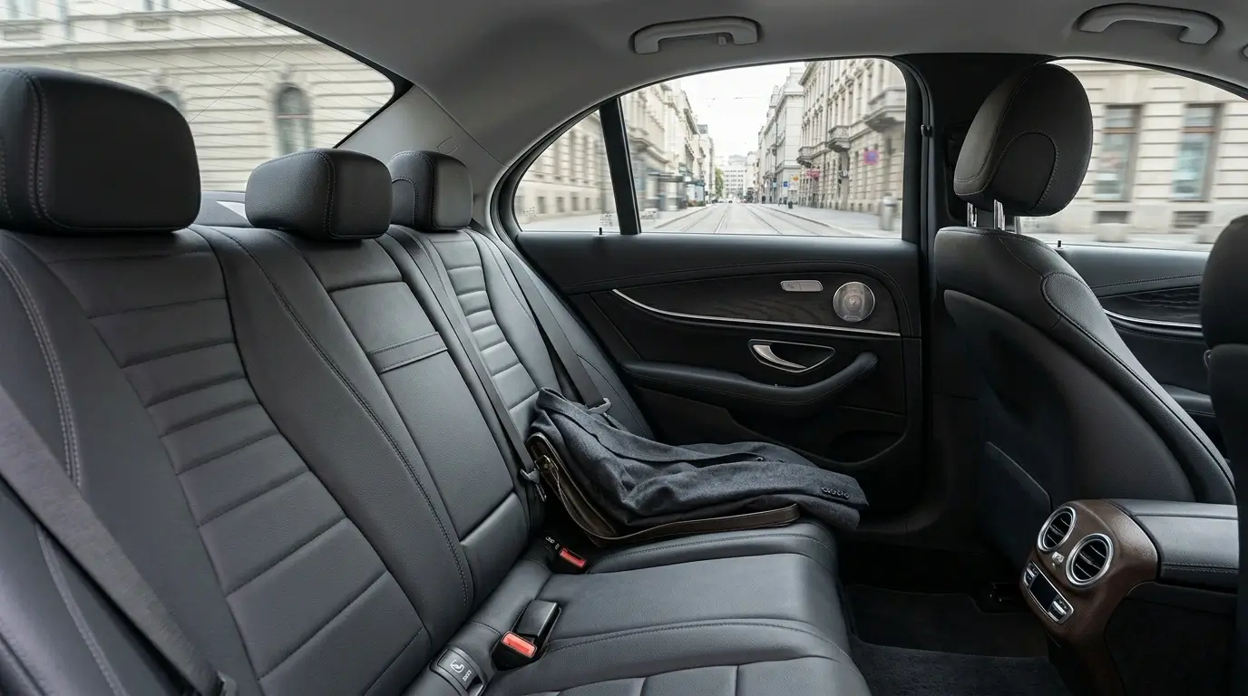 Private driver hire Belgrade - Mercedes E-Class interior, comfortable business travel in Serbia